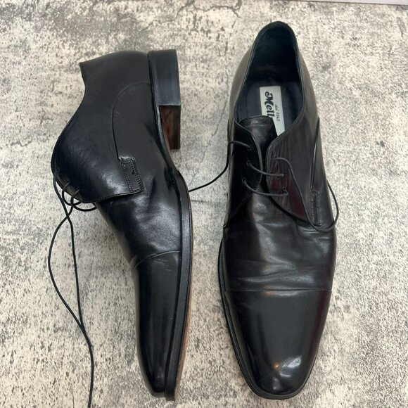 Melluso Classic Black Leather Almond Toe Mens Formal Elegant Shoe Size 11 main image 7